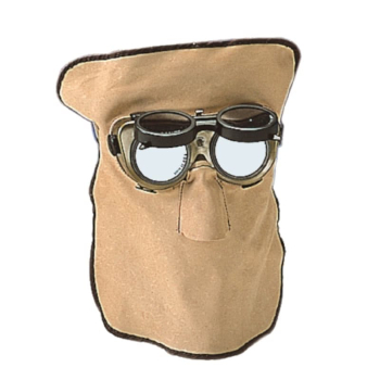 Ledermaske aus Rindnarbenleder mit Amigo-Brille 30cm
