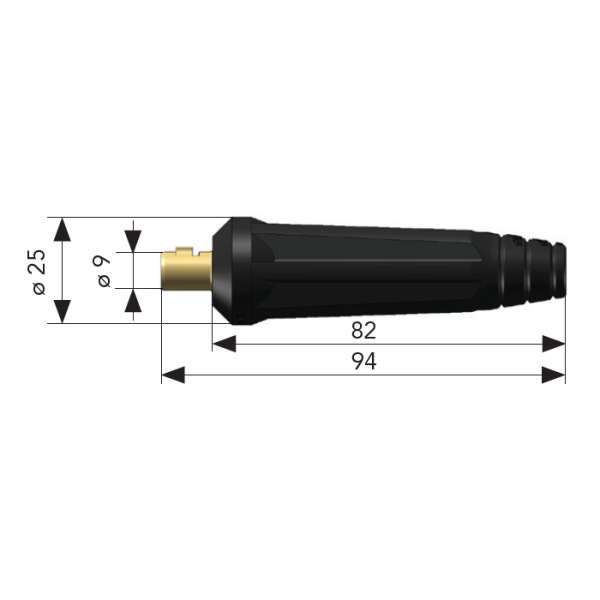 Produktbild von DKJ10-25 Steckverbinder-Set – Schnellkupplung Für Kabel 10-25 Mm², 200 A, Gummi/Messing