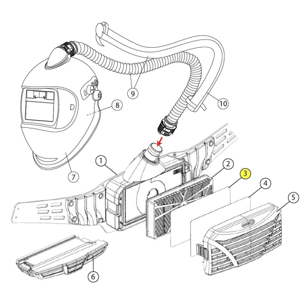 Partikel Vorfilter für Optrel e3000 / e3000X Gebäseatemschutzgerät